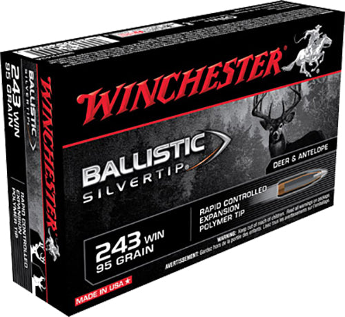 Winchester Ballistic Silvertip 243 Win 95 gr Rapid Controlled Expansion Polymer Tip 20 Bx SBST243A