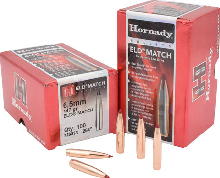 Hornady 26333 ELD Match 6.5mm .264 147 gr Extremely Low Drag-Match 100 Per Box
