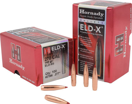 Hornady 27356 ELD-X 270 Win .277 145 gr Extremely Low Drag-eXpanding 100 Per Box
