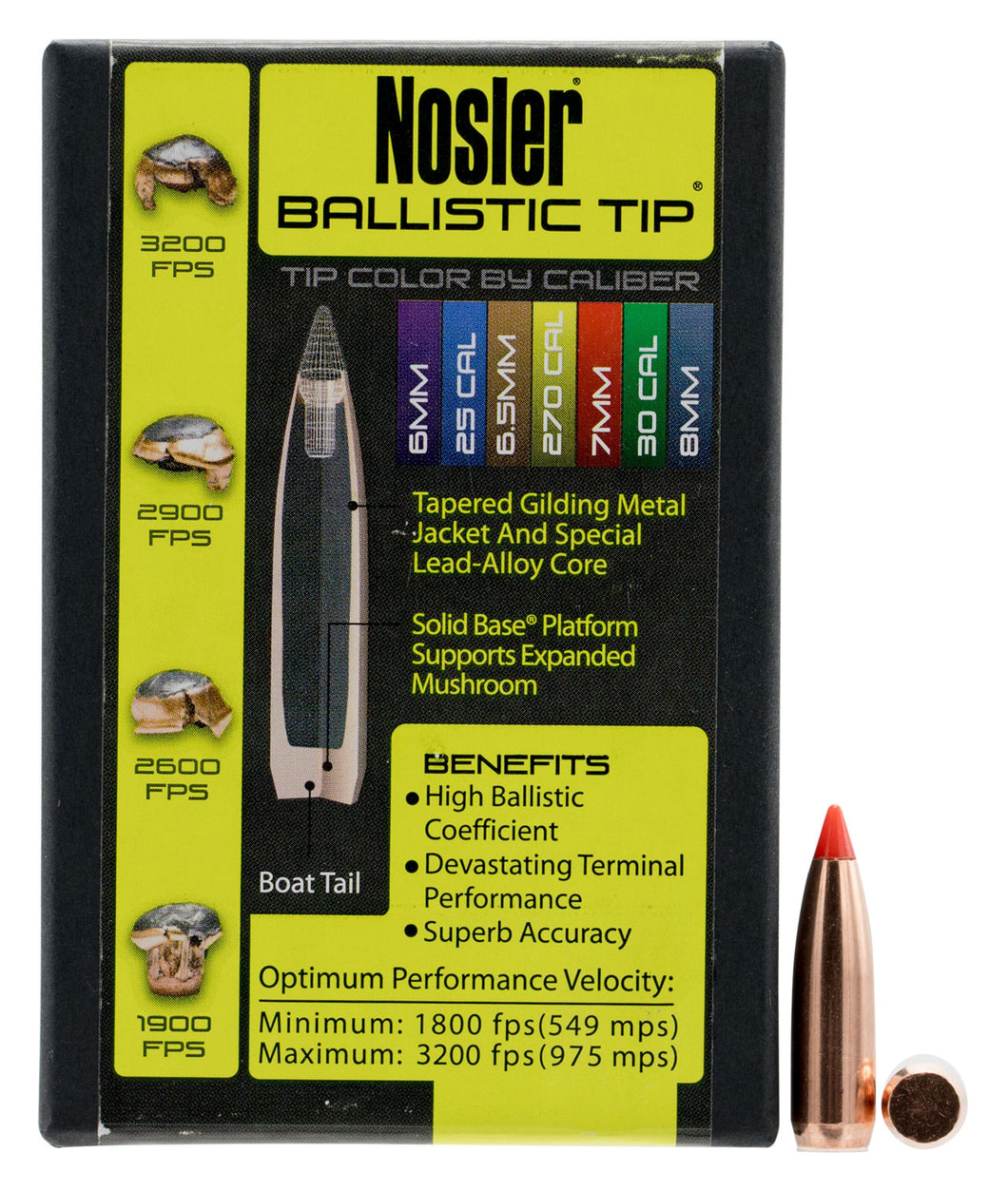 Nosler Ballistic Tip Hunting 7mm .284 140 GR Spitzer 50 Per Box 28140
