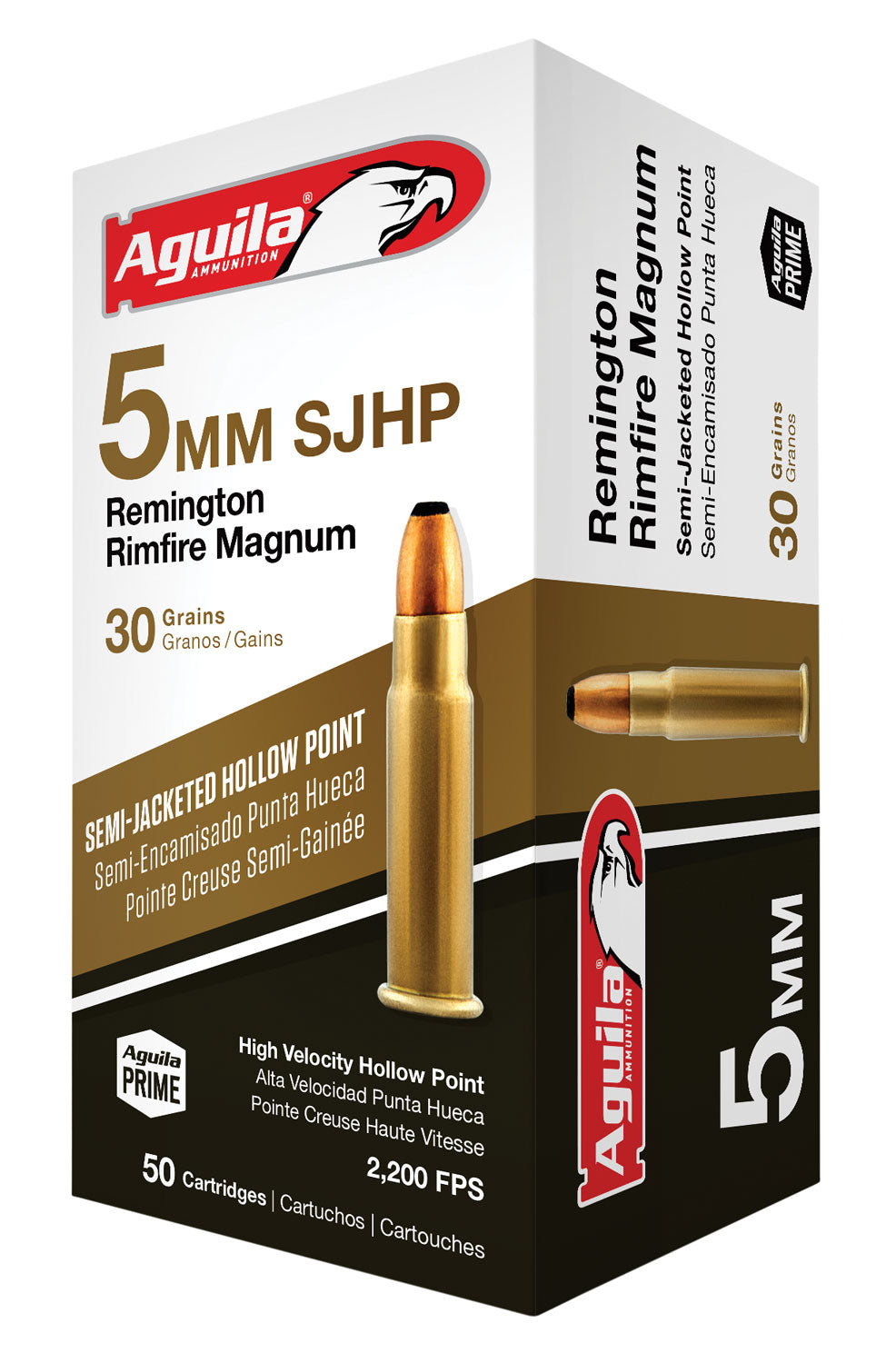 Aguila 5mm Rem Rimfire Mag 30 gr Semi-Jacketed Hollow Point (SJHP) 50 Bx 1B222405