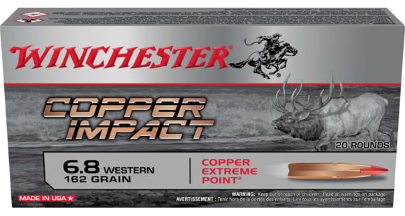 Winchester Copper Impact 6.8 Western 162 gr Extreme Point Copper (Lead Free) 20 Bx X68WCLF