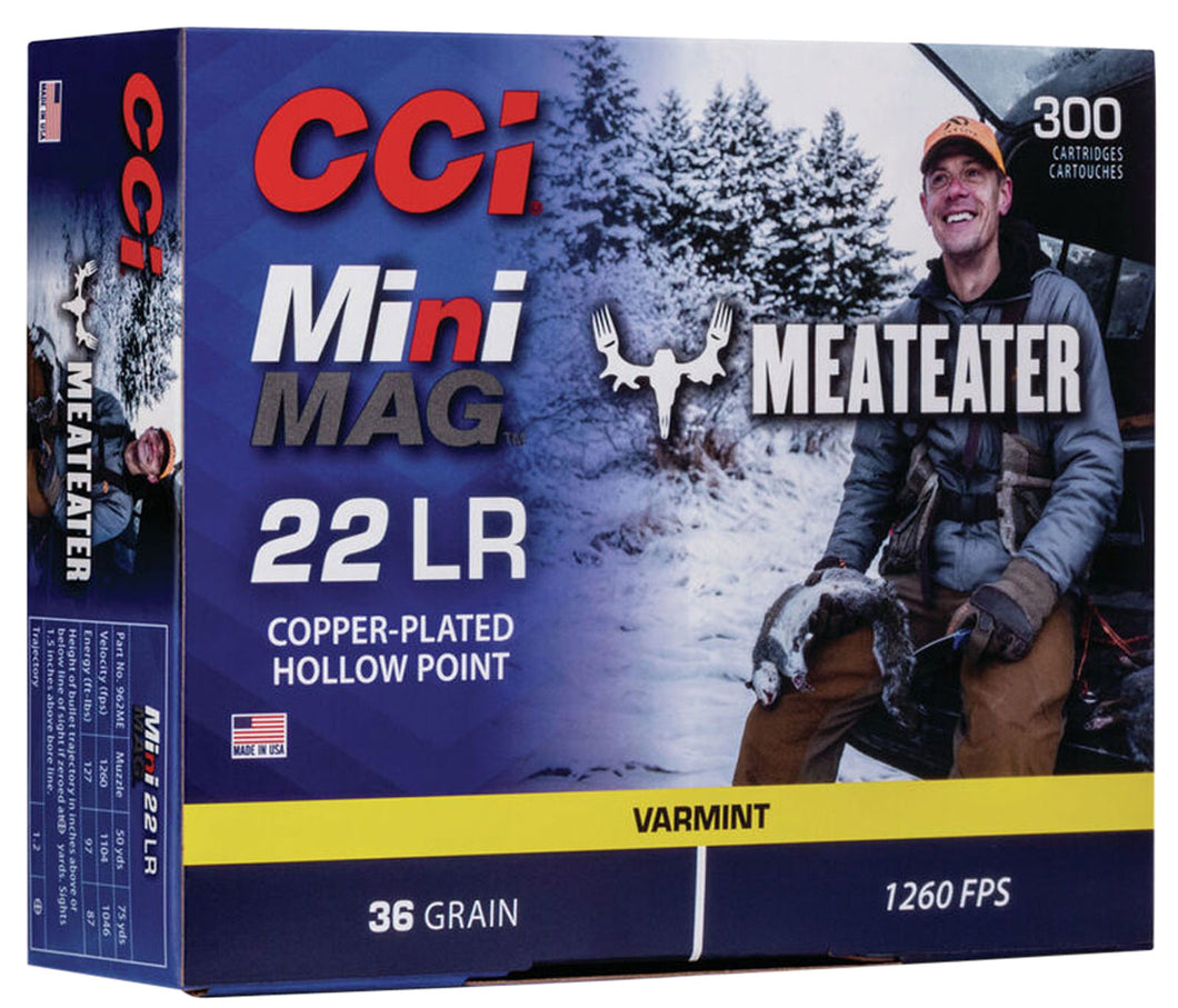 CCI Mini-Mag MeatEater 22 LR 32 gr Hollow Point (HP) 300 Bx 962ME