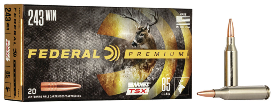 Federal Premium 243 Win 85 gr Barnes Triple-Shock X 20 Bx P243K
